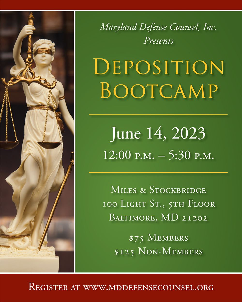 MDC Presents: Deposition Bootcamp, June 14, 2023, 12pm to 5:30pm